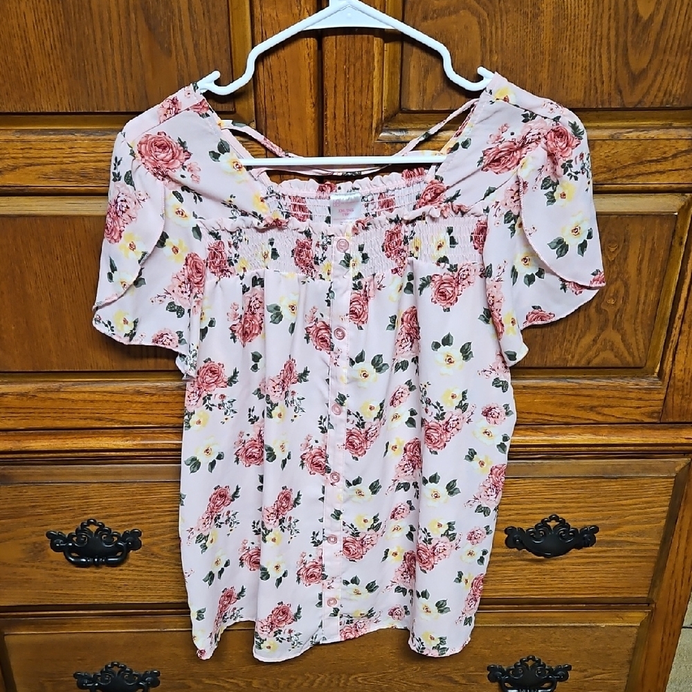 No Boundaries Pink Floral Blouse
